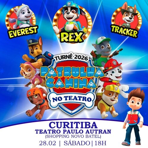 Patrulha Canina No Teatro com Rex e Tracker