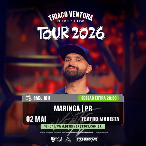 Image for the event: Thiago Ventura - Tour 2026 - SESSÃO EXTRA