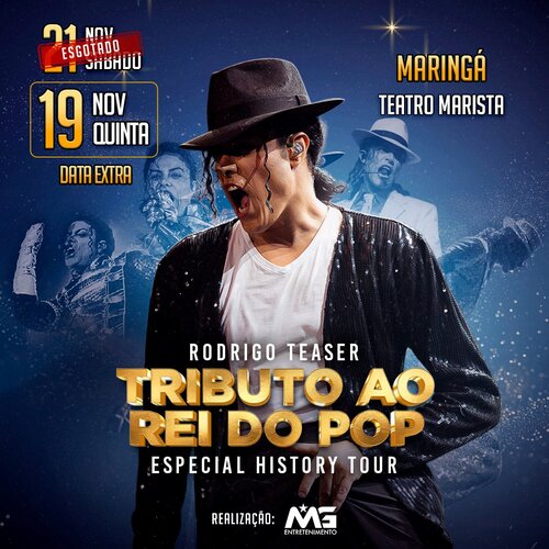 Image for the event: RODRIGO TEASER - TRIBUTO AO REI DO POP - DATA EXTRA