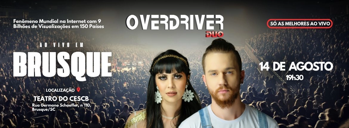 Overdriver Duo - Sessão das 19H - 14/08/2026 - DiskIngressos