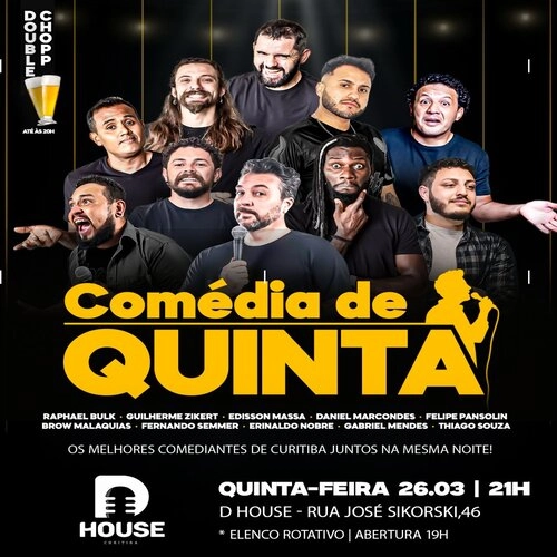 Dhouse Apresenta – Comédia de Quinta 26/03